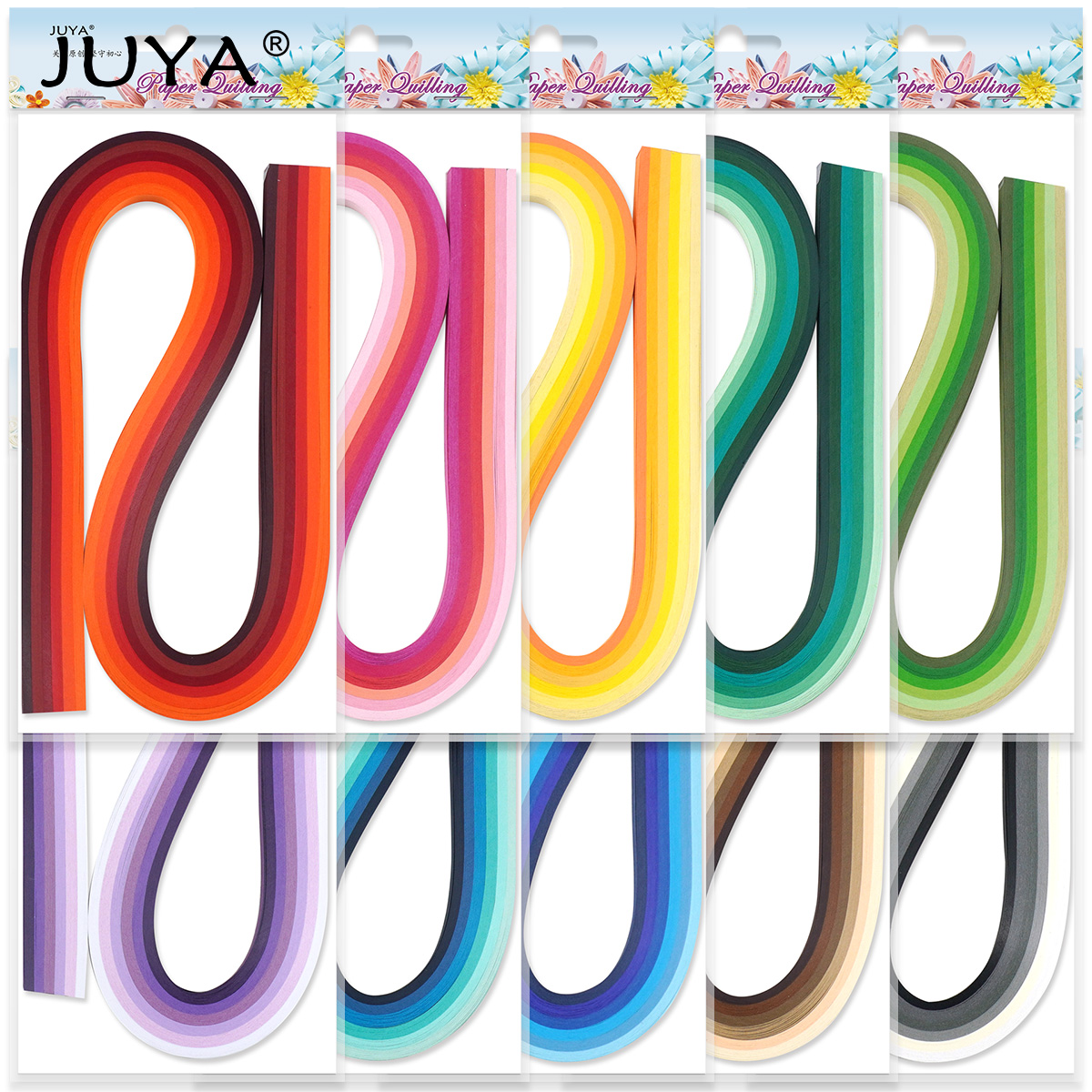 42 Colors, Width 7mm JUYA Paper Quilling Set 54cm Length Up to 42 Shade Colors 6 Packs