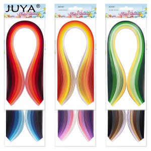 JUYA Multicolore Kit con di Carta da Quilling 60 Colori 10 Confezioni Lunghezza 54cm Larghezza Carta 7mm 