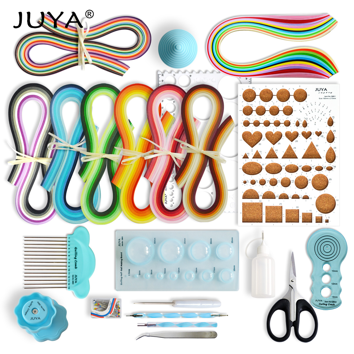 Juya Basic Quilling Kit 7pcs Tools and 600strips of Paper Quilling suitable  for the beginners QK12 width 3mm/5mm could choose - AliExpress